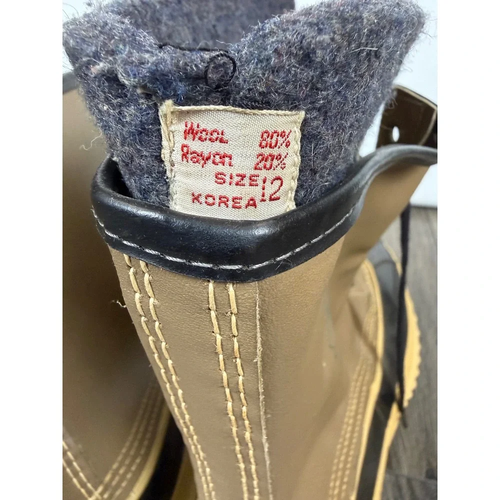 Sorel Vintage Caribou Pac Boots Tan Black Size 12 Winter Snow Waterproof Mens